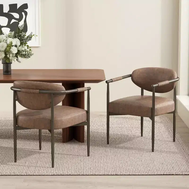 Sedie da Pranzo Moderne Imbottite con Schienale Curvo (Set da 2)