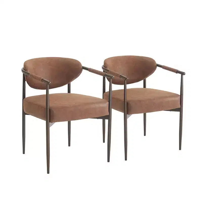 Sedie da Pranzo Moderne Imbottite con Schienale Curvo (Set da 2)