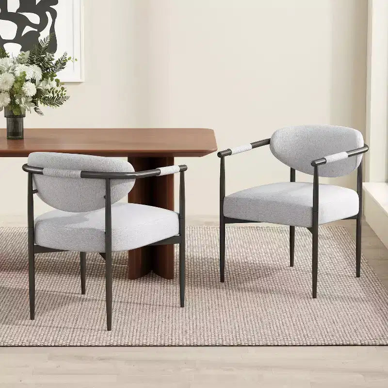 Sedie da Pranzo Moderne Imbottite con Schienale Curvo (Set da 2)