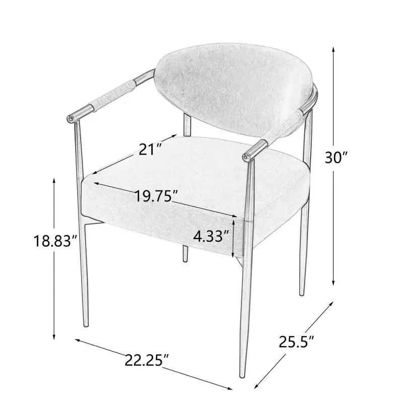 Sedie da Pranzo Moderne Imbottite con Schienale Curvo (Set da 2)