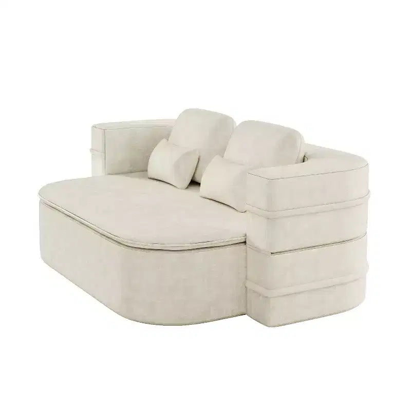 75'' 2-in-1 Foldable Sofa Bed, Convertible Floor Couch with Foam Cushion and Multi Functional Blanket for Living Room Bedroom Studio