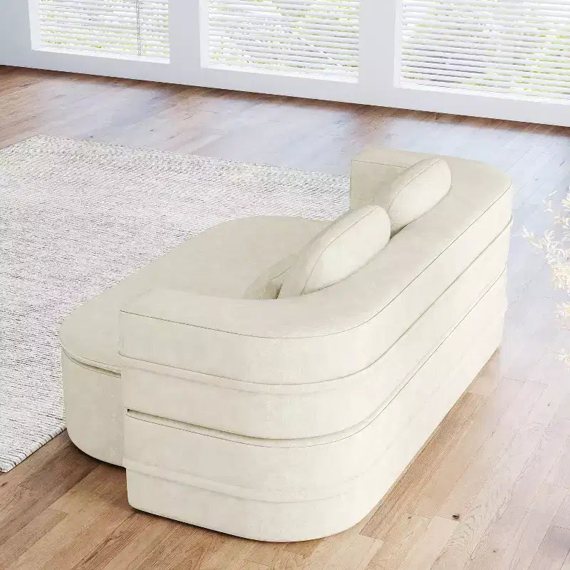 75'' 2-in-1 Foldable Sofa Bed, Convertible Floor Couch with Foam Cushion and Multi Functional Blanket for Living Room Bedroom Studio