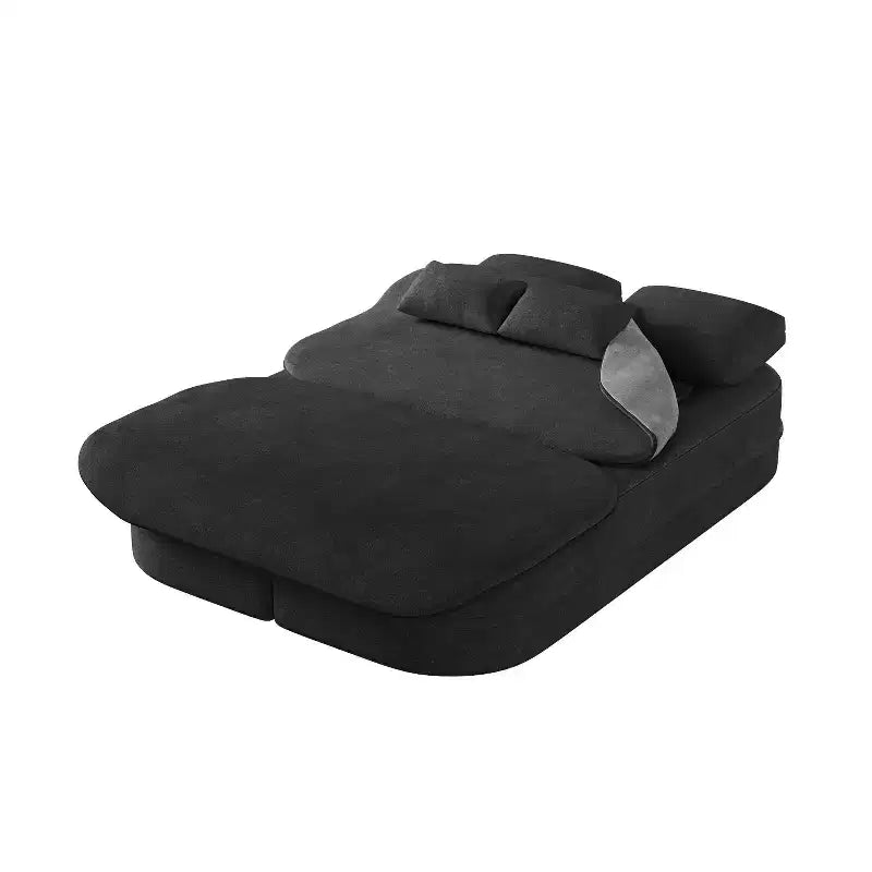75'' 2-in-1 Foldable Sofa Bed, Convertible Floor Couch with Foam Cushion and Multi Functional Blanket for Living Room Bedroom Studio