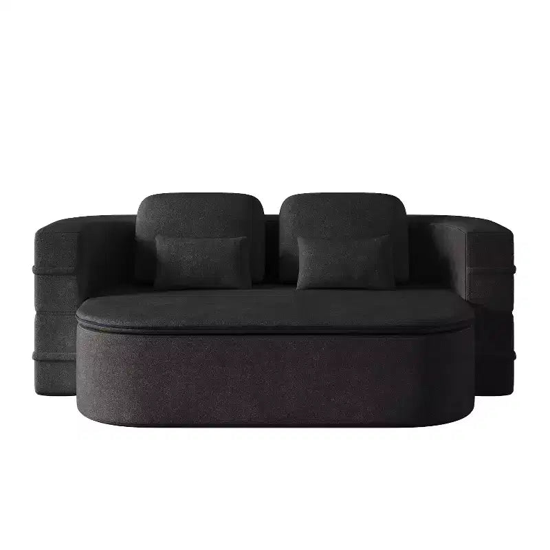75'' 2-in-1 Foldable Sofa Bed, Convertible Floor Couch with Foam Cushion and Multi Functional Blanket for Living Room Bedroom Studio