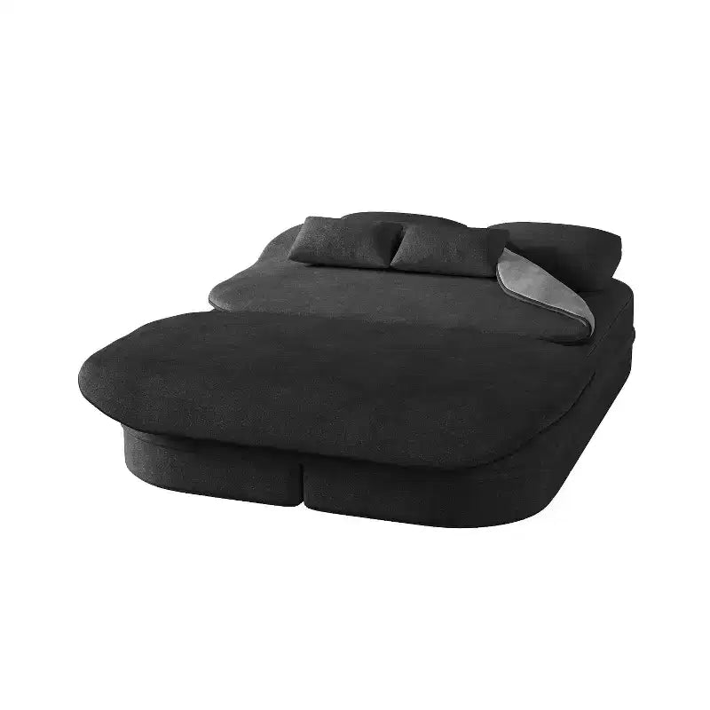 75'' 2-in-1 Foldable Sofa Bed, Convertible Floor Couch with Foam Cushion and Multi Functional Blanket for Living Room Bedroom Studio