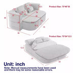 Divano letto pieghevole 2-in-1 da 75'', divano convertibile da pavimento con cuscino in schiuma e coperta multifunzionale per soggiorno, camera da letto, monolocale