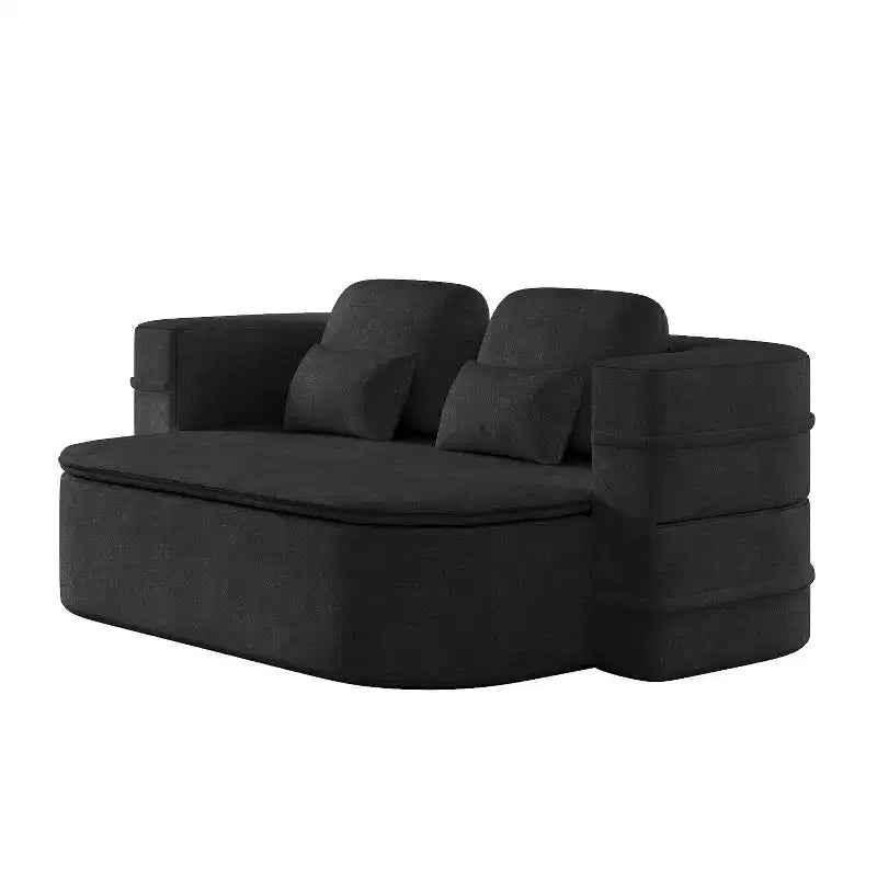 75'' 2-in-1 Foldable Sofa Bed, Convertible Floor Couch with Foam Cushion and Multi Functional Blanket for Living Room Bedroom Studio