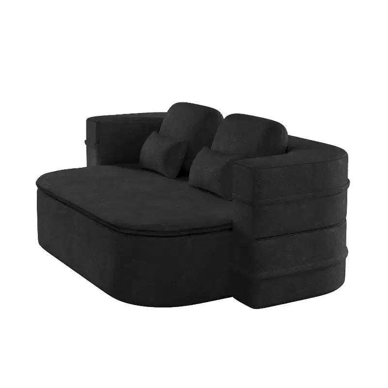 75'' 2-in-1 Foldable Sofa Bed, Convertible Floor Couch with Foam Cushion and Multi Functional Blanket for Living Room Bedroom Studio