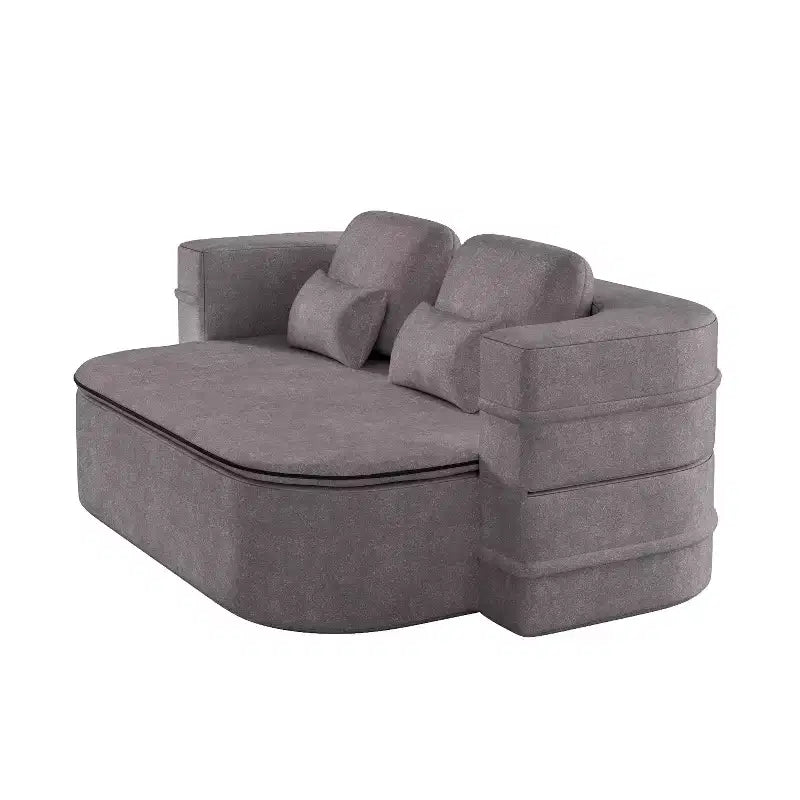 75'' 2-in-1 Foldable Sofa Bed, Convertible Floor Couch with Foam Cushion and Multi Functional Blanket for Living Room Bedroom Studio