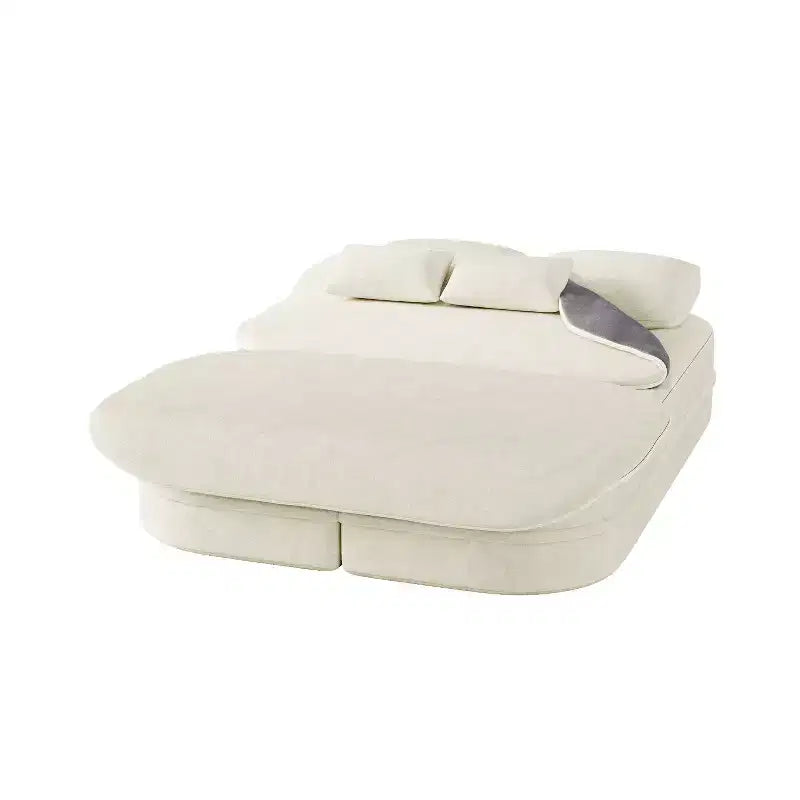 75'' 2-in-1 Foldable Sofa Bed, Convertible Floor Couch with Foam Cushion and Multi Functional Blanket for Living Room Bedroom Studio