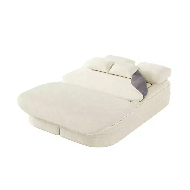 75'' 2-in-1 Foldable Sofa Bed, Convertible Floor Couch with Foam Cushion and Multi Functional Blanket for Living Room Bedroom Studio