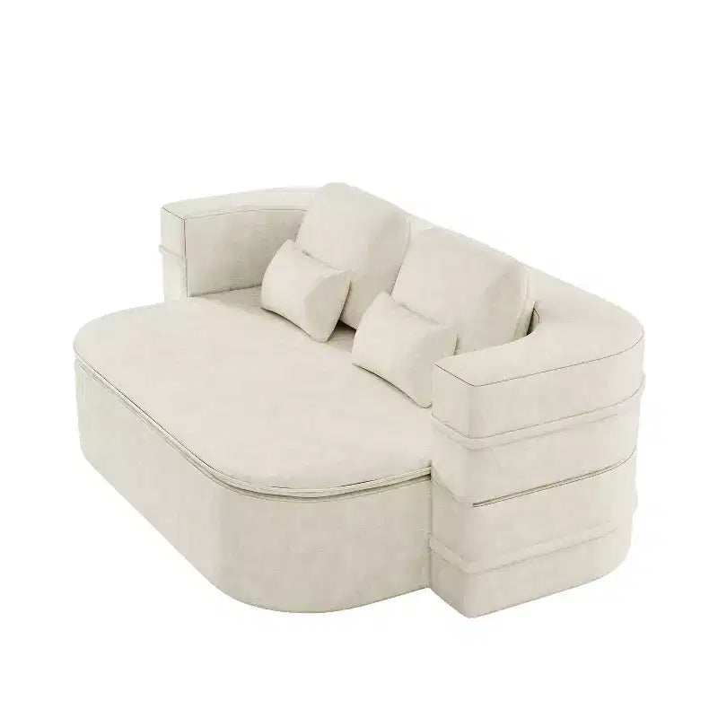 75'' 2-in-1 Foldable Sofa Bed, Convertible Floor Couch with Foam Cushion and Multi Functional Blanket for Living Room Bedroom Studio