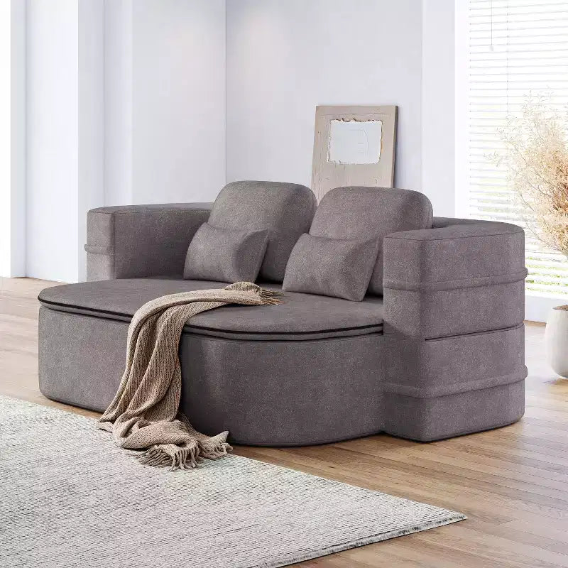 Divano letto pieghevole 2-in-1 da 75'', divano convertibile da pavimento con cuscino in schiuma e coperta multifunzionale per soggiorno, camera da letto, monolocale