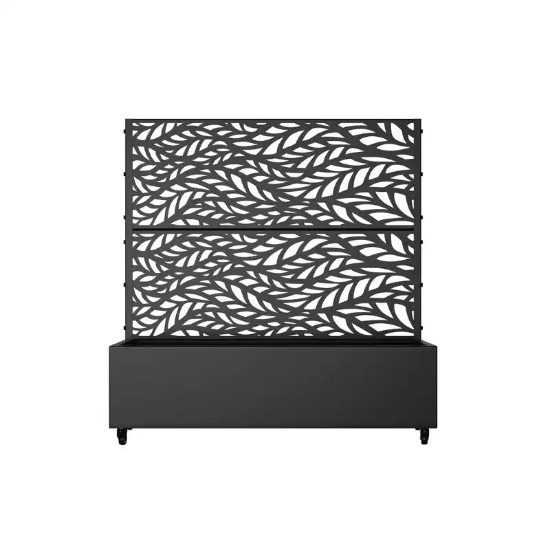 Fioriera con traliccio in ferro nero a persiana classico Helen Street 01 Stile combinato 72x47x16in Set da 3 pezzi