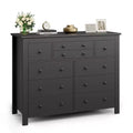 47 Wooden Wide Chest of Drawers for Bedroom, Long Dresser TV Stand for Nursery, Living Room, Hallway